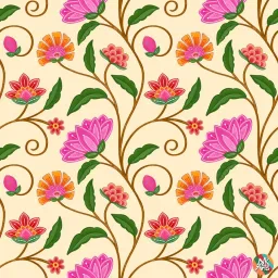 Hot pink floral seamless pattern